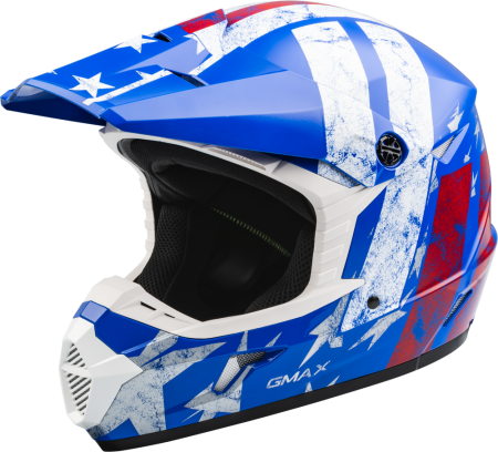 GMAX YOUTH MX-46Y PATRIOT OFF-ROAD HELMET RED/WHITE/BLUE YOUTH LARGE